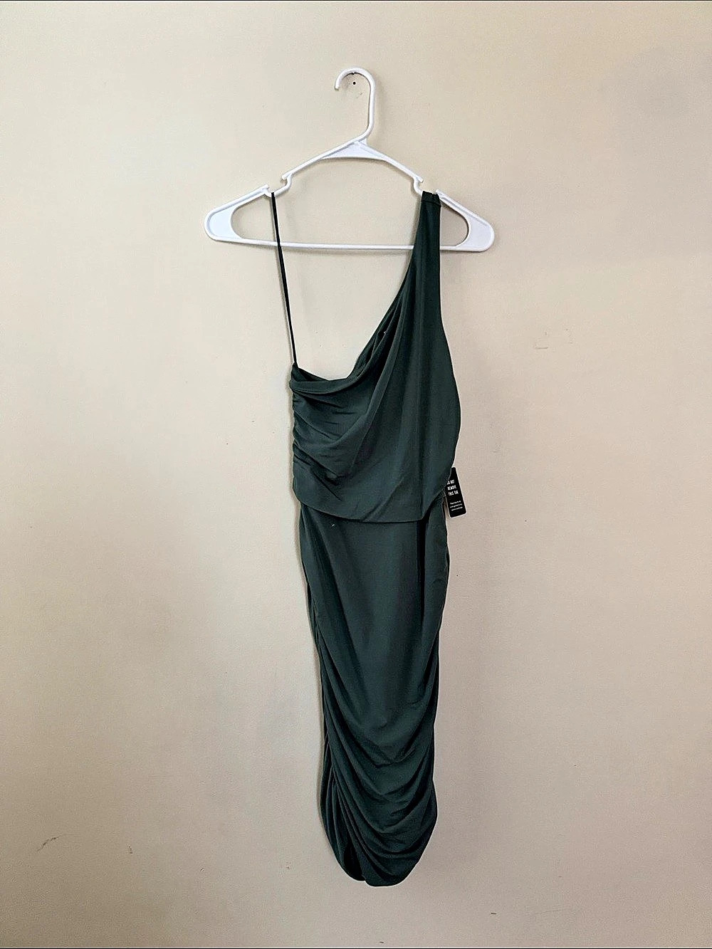 Express Asymmetrical One Shoulder Midi Sheath Dress Green Maxi Dress Size XS NWT